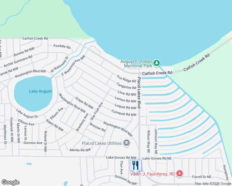 map of restaurants, bars, coffee shops, grocery stores, and more near 123-125 Lemon Road Northwest in Lake Placid