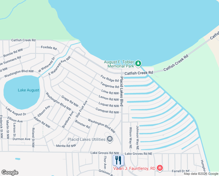 map of restaurants, bars, coffee shops, grocery stores, and more near 111 Tangerine Rd in Lake Placid