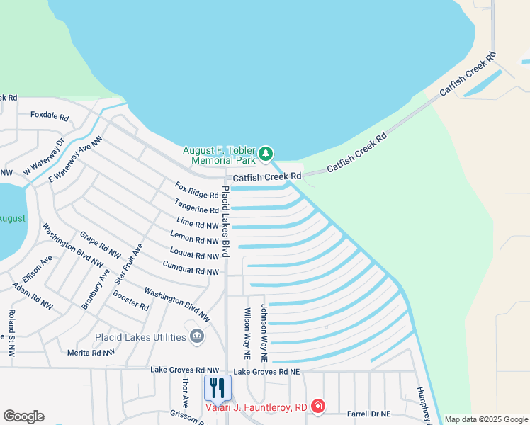 map of restaurants, bars, coffee shops, grocery stores, and more near 123 Orange Road Northeast in Lake Placid