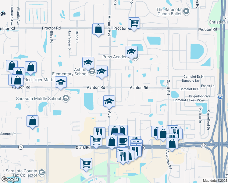 map of restaurants, bars, coffee shops, grocery stores, and more near 5316 Moeller Avenue in Sarasota