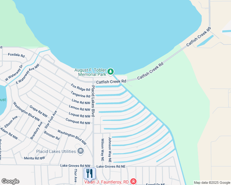 map of restaurants, bars, coffee shops, grocery stores, and more near 123 Orange Rd NE in Lake Placid