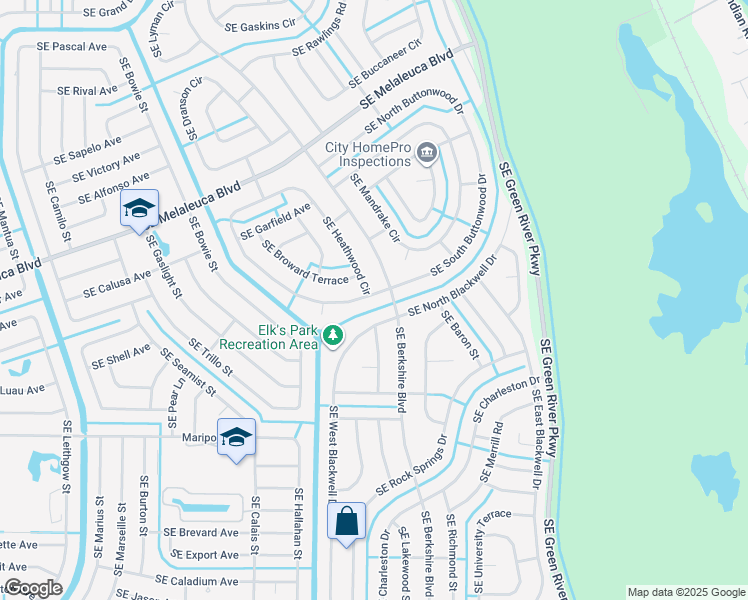 map of restaurants, bars, coffee shops, grocery stores, and more near 2379 Southeast Heathwood Circle in Port St. Lucie