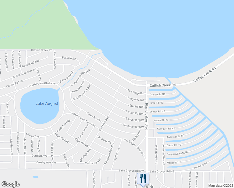 map of restaurants, bars, coffee shops, grocery stores, and more near 200 Peach Avenue Northwest in Lake Placid