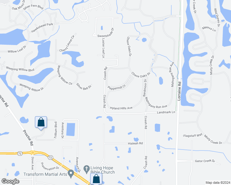 map of restaurants, bars, coffee shops, grocery stores, and more near 5320 Hyland Hills Avenue in Sarasota