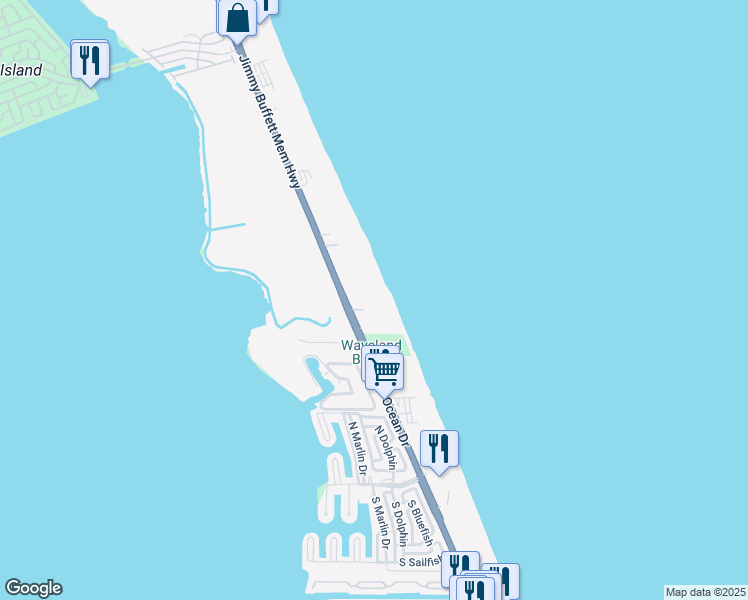 map of restaurants, bars, coffee shops, grocery stores, and more near 10200 South Ocean Drive in Jensen Beach