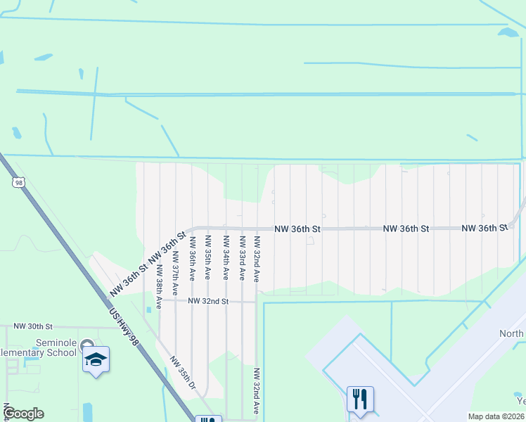 map of restaurants, bars, coffee shops, grocery stores, and more near 3747 Northwest 31st Avenue in Okeechobee
