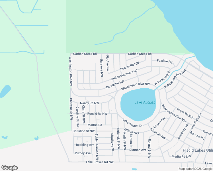 map of restaurants, bars, coffee shops, grocery stores, and more near 363 Carole Road Northwest in Lake Placid