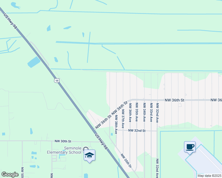 map of restaurants, bars, coffee shops, grocery stores, and more near 3738 Northwest 39th Avenue in Okeechobee
