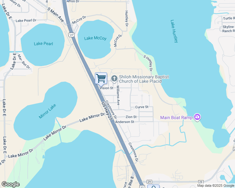 map of restaurants, bars, coffee shops, grocery stores, and more near 168 Washington Street in Lake Placid