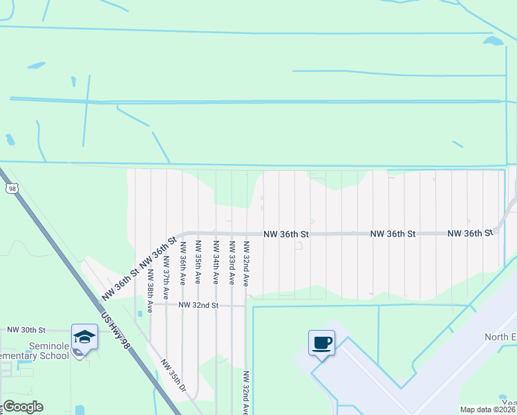 map of restaurants, bars, coffee shops, grocery stores, and more near 3747 Northwest 31st Avenue in Okeechobee