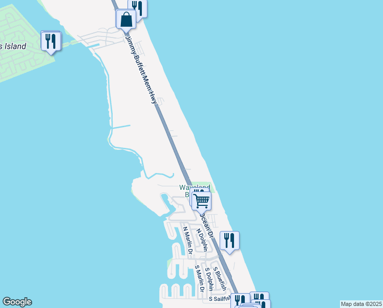 map of restaurants, bars, coffee shops, grocery stores, and more near 10200 South Ocean Drive in Jensen Beach