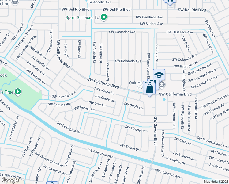 map of restaurants, bars, coffee shops, grocery stores, and more near 1433 Southwest Leisure Lane in Port St. Lucie