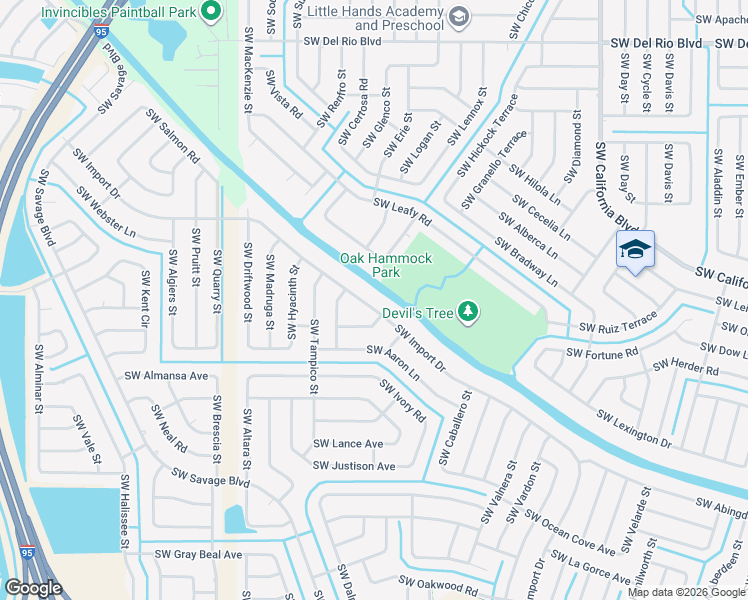 map of restaurants, bars, coffee shops, grocery stores, and more near 2007 Southwest Import Drive in Port St. Lucie