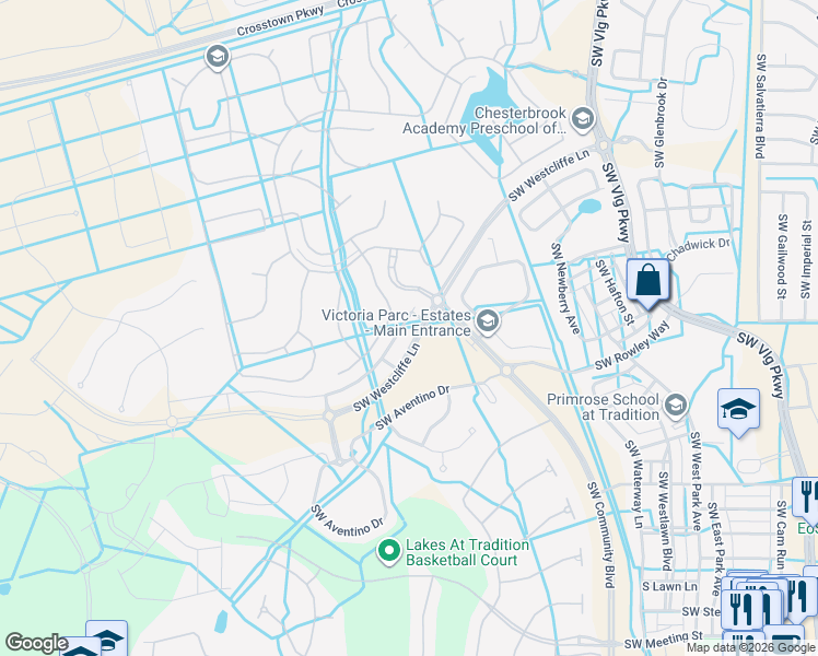 map of restaurants, bars, coffee shops, grocery stores, and more near 10200 Southwest Fernwood Avenue in Port St. Lucie