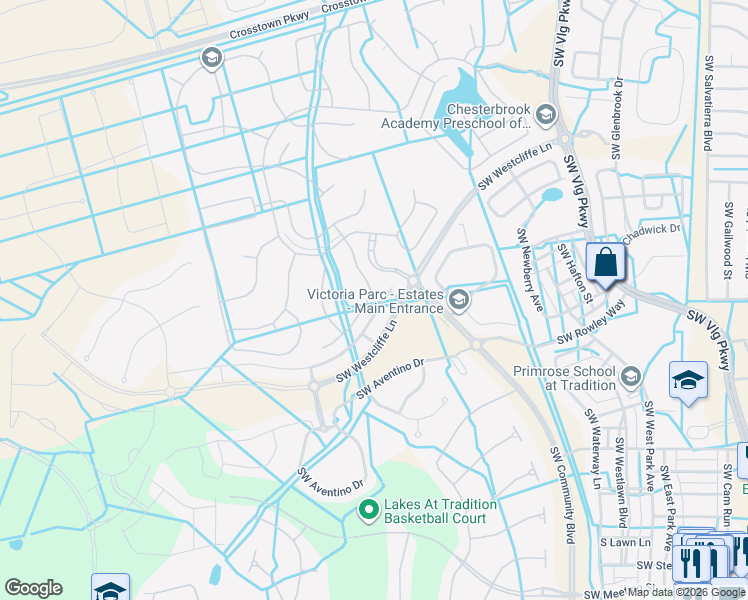map of restaurants, bars, coffee shops, grocery stores, and more near 10200 Southwest Fernwood Avenue in Port St. Lucie