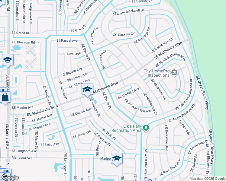 map of restaurants, bars, coffee shops, grocery stores, and more near 2701 Southeast Garfield Avenue in Port St. Lucie