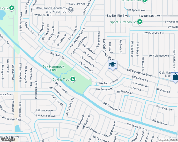map of restaurants, bars, coffee shops, grocery stores, and more near 1768 Southwest Bradway Lane in Port St. Lucie