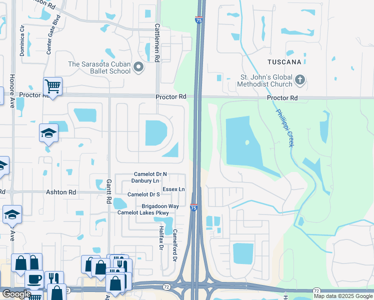 map of restaurants, bars, coffee shops, grocery stores, and more near 4885 Post Pointe Drive in Sarasota