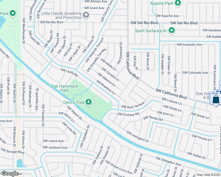 map of restaurants, bars, coffee shops, grocery stores, and more near 1773 Southwest Bradway Lane in Port St. Lucie