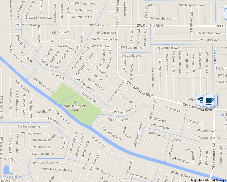 map of restaurants, bars, coffee shops, grocery stores, and more near 1710 SW Cecelia Ln in Port St Lucie