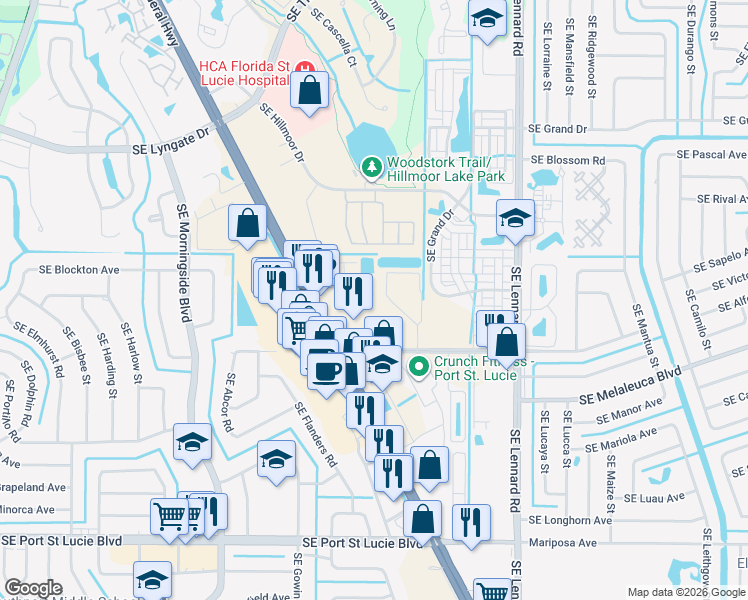 map of restaurants, bars, coffee shops, grocery stores, and more near 10120 South US Highway 1 in Port St. Lucie