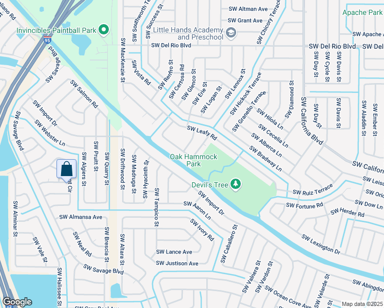 map of restaurants, bars, coffee shops, grocery stores, and more near 1985 Southwest Villanova Road in Port St. Lucie
