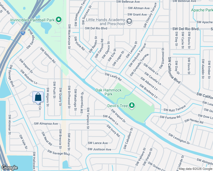 map of restaurants, bars, coffee shops, grocery stores, and more near 1985 Southwest Villanova Road in Port St. Lucie