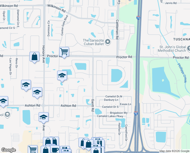 map of restaurants, bars, coffee shops, grocery stores, and more near 4862 Wilde Pointe Drive in Sarasota