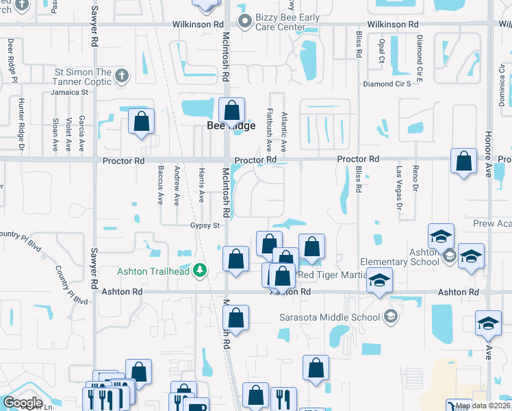 map of restaurants, bars, coffee shops, grocery stores, and more near 4856 Winterhaven Drive in Sarasota