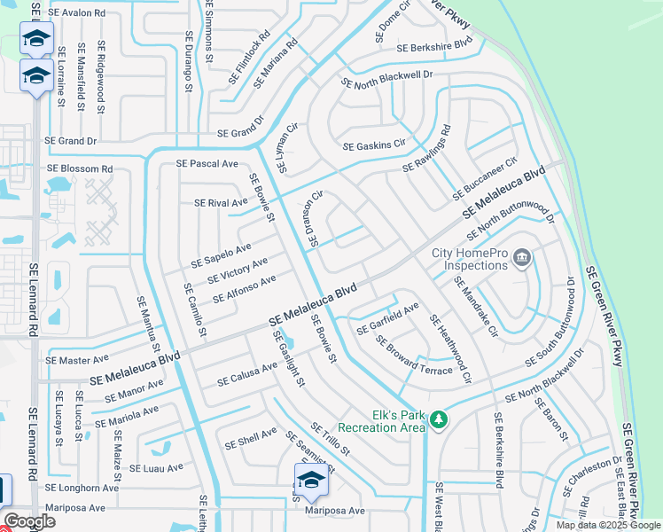 map of restaurants, bars, coffee shops, grocery stores, and more near 1946 Southeast Dranson Circle in Port St. Lucie