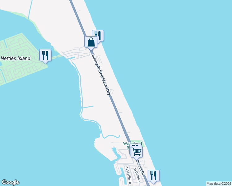 map of restaurants, bars, coffee shops, grocery stores, and more near 10000 South Ocean Drive in Jensen Beach