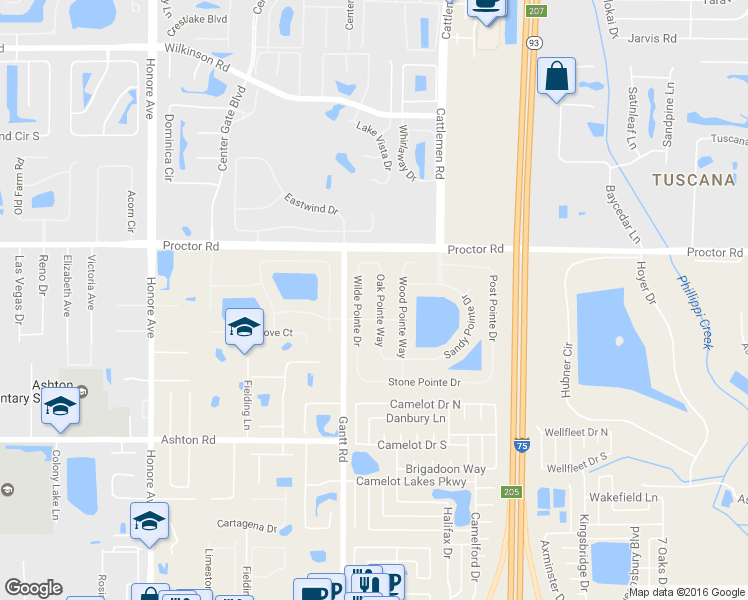 map of restaurants, bars, coffee shops, grocery stores, and more near 4864 Oak Pointe Way in Sarasota