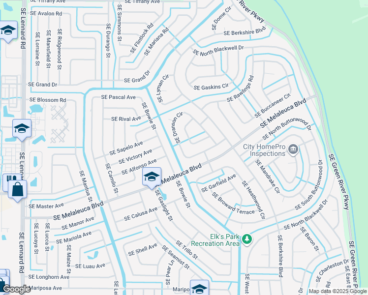 map of restaurants, bars, coffee shops, grocery stores, and more near 1946 Southeast Dranson Circle in Port St. Lucie