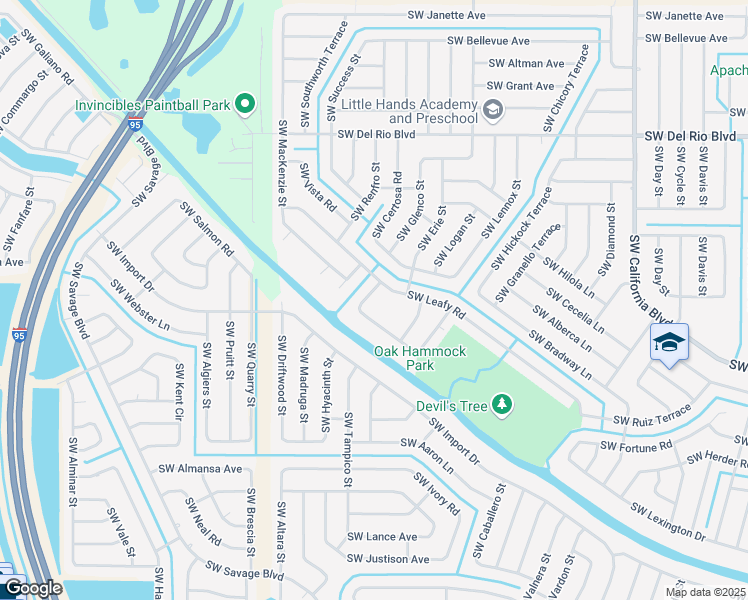 map of restaurants, bars, coffee shops, grocery stores, and more near 2071 Southwest Villanova Road in Port St. Lucie