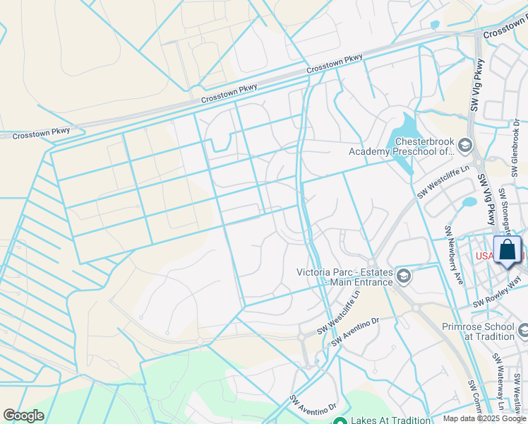 map of restaurants, bars, coffee shops, grocery stores, and more near 9889 Southwest Trumpet Tree Circle in Port St. Lucie
