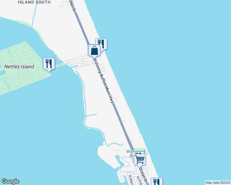 map of restaurants, bars, coffee shops, grocery stores, and more near 10000 South Ocean Drive in Jensen Beach