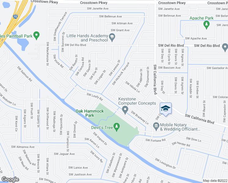 map of restaurants, bars, coffee shops, grocery stores, and more near 1986 Southwest Granello Terrace in Port Saint Lucie