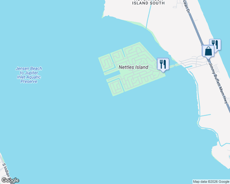 map of restaurants, bars, coffee shops, grocery stores, and more near 1200 Nettles Boulevard in Jensen Beach