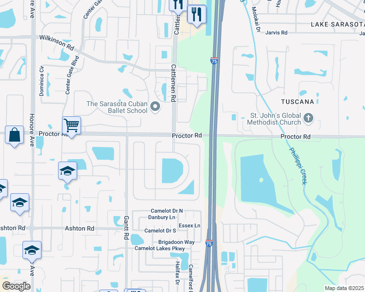 map of restaurants, bars, coffee shops, grocery stores, and more near 4801 Post Pointe Drive in Sarasota