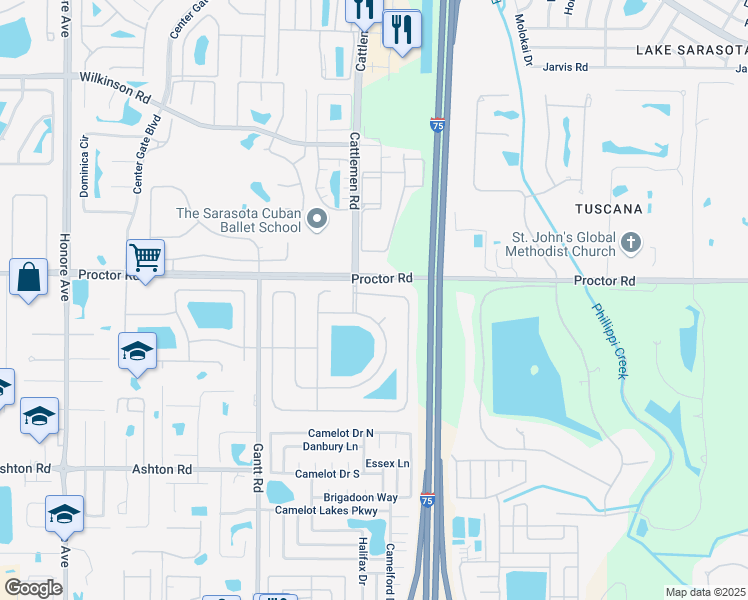 map of restaurants, bars, coffee shops, grocery stores, and more near 4801 Post Pointe Drive in Sarasota