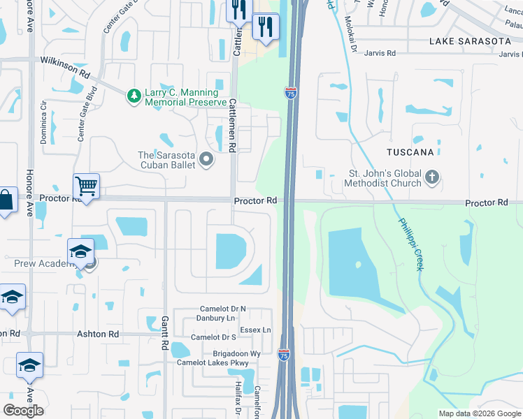 map of restaurants, bars, coffee shops, grocery stores, and more near 4825 Post Pointe Drive in Sarasota