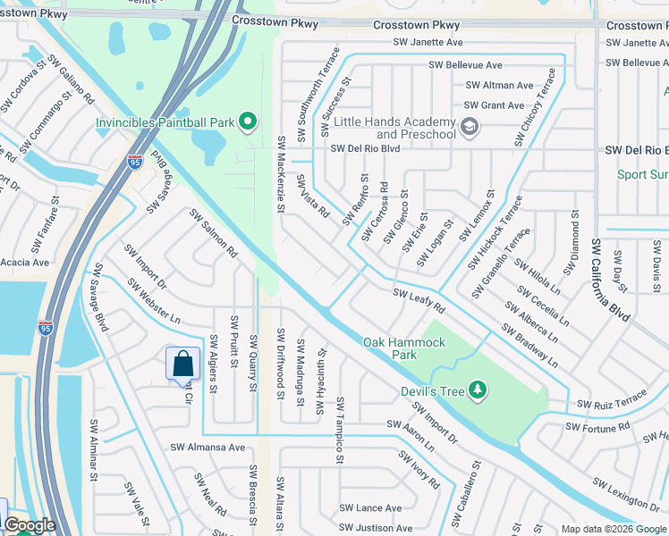 map of restaurants, bars, coffee shops, grocery stores, and more near 1989 Southwest Mackenzie Street in Port St. Lucie