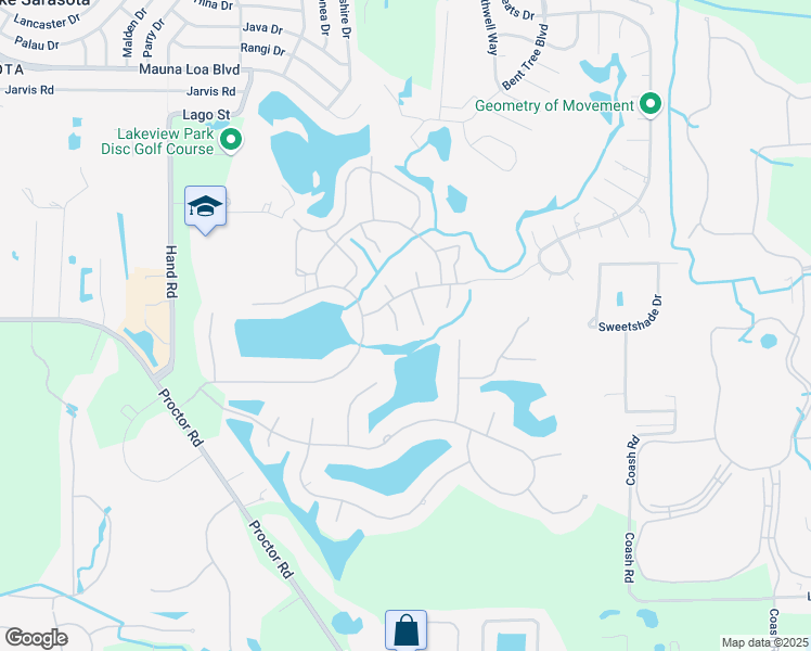 map of restaurants, bars, coffee shops, grocery stores, and more near 4971 Southern Wood Drive in Sarasota