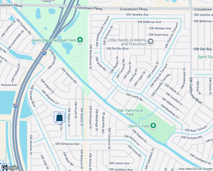 map of restaurants, bars, coffee shops, grocery stores, and more near 1989 Southwest Mackenzie Street in Port St. Lucie