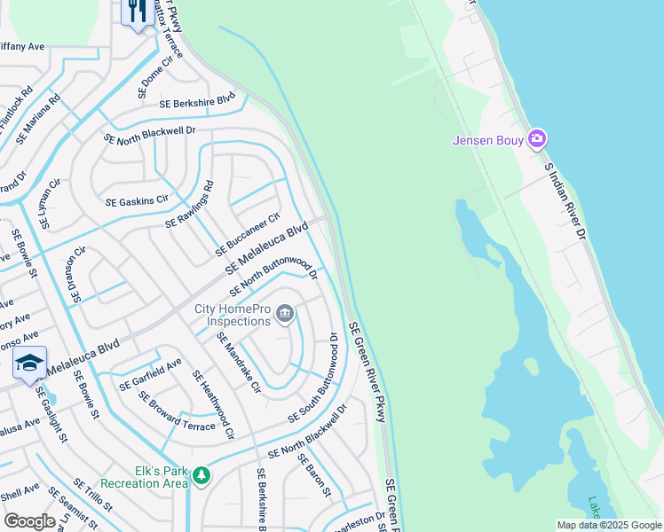 map of restaurants, bars, coffee shops, grocery stores, and more near 1850 Southeast North Blackwell Drive in Port St. Lucie