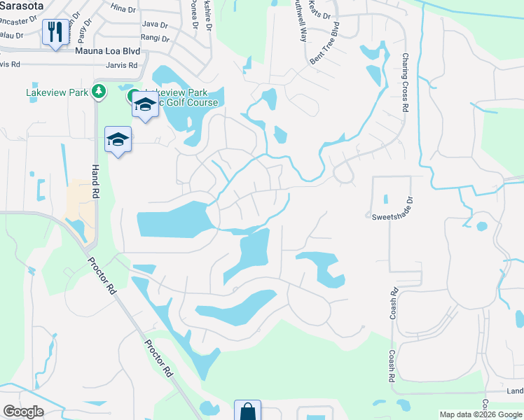 map of restaurants, bars, coffee shops, grocery stores, and more near 4937 Silkwood Drive in Sarasota