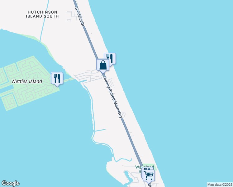 map of restaurants, bars, coffee shops, grocery stores, and more near 9940 South Ocean Drive in Jensen Beach