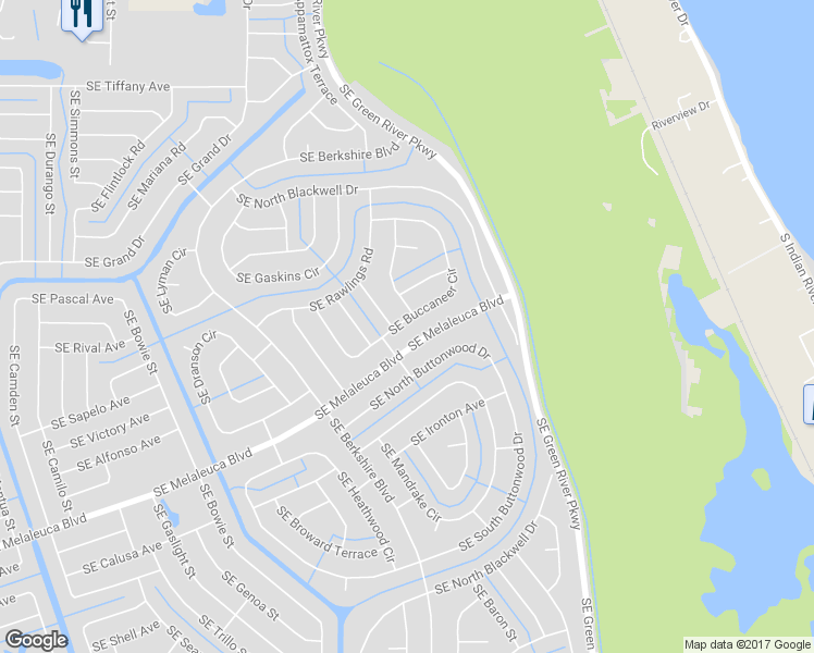 map of restaurants, bars, coffee shops, grocery stores, and more near 2820 Southeast Buccaneer Circle in Port St. Lucie