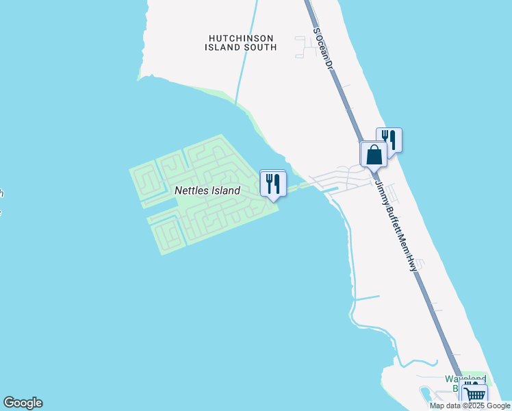 map of restaurants, bars, coffee shops, grocery stores, and more near 1327 Nettles Boulevard in Jensen Beach