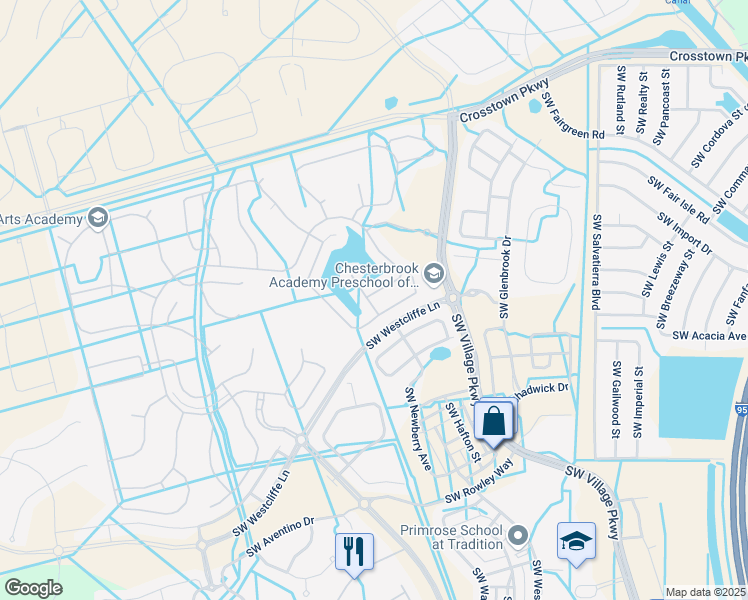 map of restaurants, bars, coffee shops, grocery stores, and more near 9889 Southwest Carrotwood Circle in Port St. Lucie